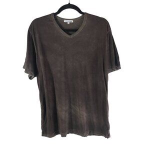 Cotton Citizen Mens Classic V Neck T Shirt Short Sleeve Supima Brown L